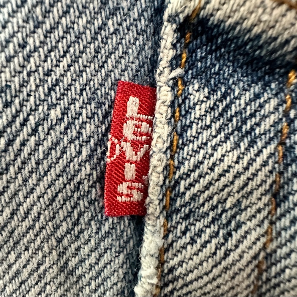 Vintage 80s Levi’s 505 USA Made Zip Fly Straight Leg Distressed Jeans 33x32 - Picture 13 of 13